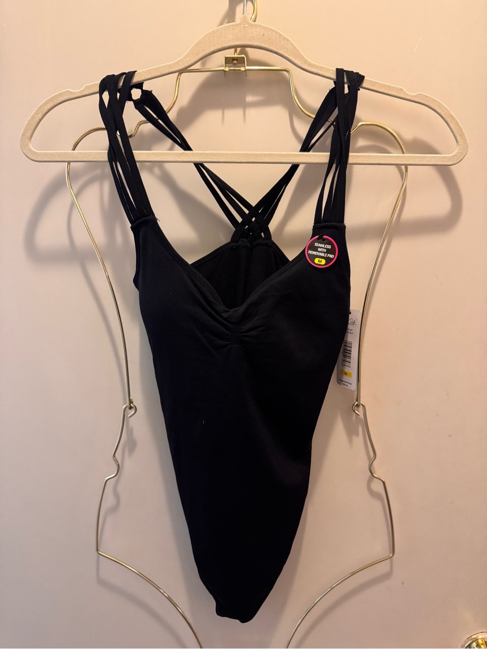 Black Strappy Women's Bodysuit - Intimates & Sleepwear